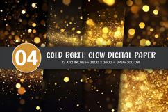 Gold Bokeh Glow Digital Paper Product Image 1
