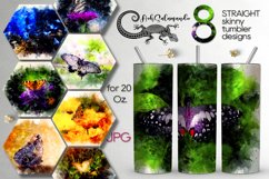 Watercolor Butterfly | skinny tumbler Sublimation bundle Product Image 1