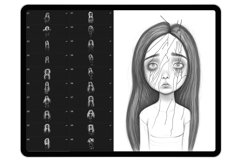 40 Procreate Surreal Girls Part-1 Stamp Brushes Product Image 6
