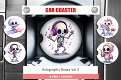Car Coaster Holographic Skeletons Product Image 1