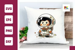 cute baby astronaut clipart svg, watercolor astronaut png Product Image 1