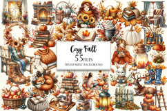 Cozy Fall Clipart, Autumn Clipart Product Image 1