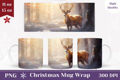 Winter Deer Mug Wrap Design, Winter Deer Sublimation PNG Product Image 1