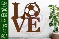 Love Soccer word wall art sign, SVG file. vector Product Image 1