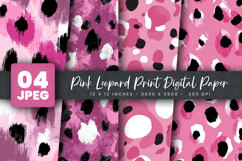 Pink Leopard Print Digital Paper Product Image 1