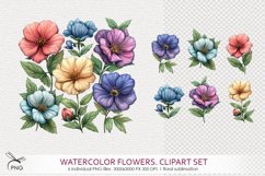 Watercolor flowers cliparts Product Image 1