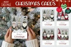 Christmas Greeting Card, Christmas Gnome Card PNG Product Image 1