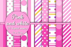 pink and white digital papers Product Image 1