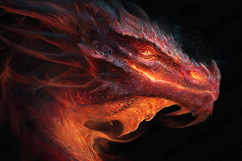 Fiery Dragon Head Illustration in Glowing Lava Colors Product Image 1