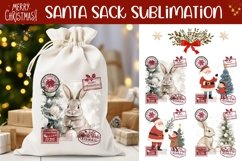 Cartoon Christmas Santa Sack Sublimation, Winter Santa Sack Product Image 1