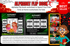 alphabet flip book Worksheets activities for kids Christmas Product Image 1