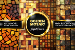 Golden Mosaic Digital Papers - 04 variations Product Image 1