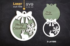 Rabbit Christmas Tree Toy SVG laser cut file for Glowforge Product Image 2