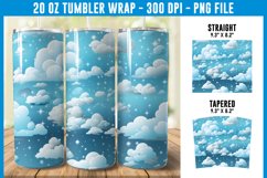 Snowy Clouds Tumbler Wrap | Winter Tumbler Wrap Product Image 1