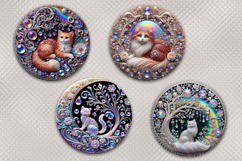 Round Earrings | 4 designs of cat earrings, PNG Product Image 2