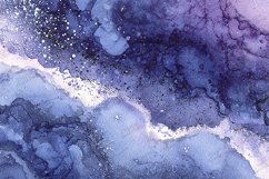 Blue Purple Glitter Ink Flow Galaxy Abstract Background Product Image 1