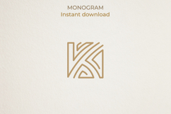 K Monogram Logo, Elegant Initial Monogram Product Image 1