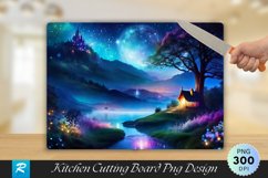 Whimsical Night Art Cutting Board Sublimation Design Product Image 1