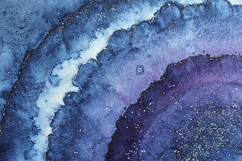 Deep Blue Purple Watercolor Geode Silver Glitter Texture Product Image 1