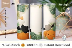 Cute Halloween Tumbler, Pumpkins Tumbler Sublimation Product Image 1
