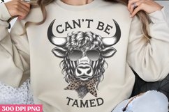 Can&#039;t Be Tamed PNG, Highland Cow Sublimation PNG Product Image 2