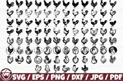 Chicken / Rooster x90 Silhouette BUNDLE Product Image 1