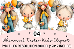 Whimsical Easter Kids Clipart Product Image 1