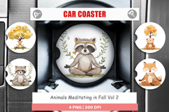 Car Coaster Fall Meditating Animals Product Image 1