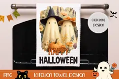 Happy Halloween Towel, Cartoon Halloween Ghosts Towel Product Image 1