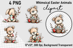Whimsical Easter Animals Clipart Product Image 1