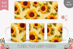 Sunflowers Mug Wrap, Flowers Mug, Yellow Mug PNG Product Image 1