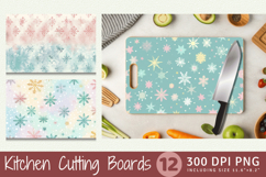 Pastel Winter Snowflakes Cutting Boards sublimation Design Product Image 1