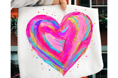 Colorful Brushstroke Valentines PNG, Valentines Day Heart Product Image 2
