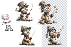 Christmas, Snowman, Ephemera, PNG, Clipart, Junk Journal Product Image 1