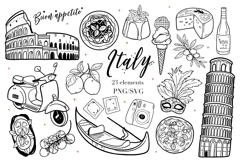 Italy Vacation Hand-Drawn Line Art Product Image 1