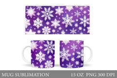 Snowflakes Mug Sublimation. Christmas Mug Design Product Image 1
