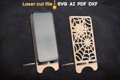Web Halloween Phone Stand SVG laser cut file for Glowforge Product Image 1