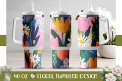 Colorful Tulips Tumbler Design, Flowers 40 Oz Tumbler PNG Product Image 1