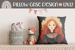 Red Hair Girl Pillow Sublimation, Vintage Girl Pillowcase Product Image 1