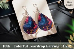 Glitter Teardrop Earrings PNG, Fluid Art Earrings Design Product Image 1