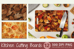 Dried Fall Leaves Cutting Boards sublimation Design Product Image 1