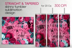 Gothic skull floral | Straight &amp; Tapered Skinny tumbler, PNG Product Image 1