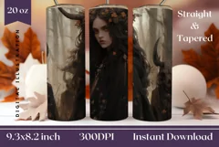 Halloween Witch Tumbler Wrap, Halloween Tumbler Sublimation Product Image 1