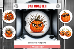 Car Coaster Sarcastic Pumpkins Product Image 1