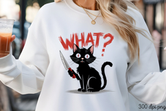WHAT PNG, Funny Cats Sublimation Quotes PNG Product Image 2