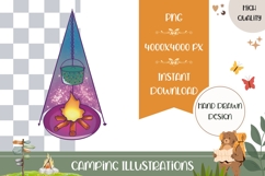 Hand Drawn Fireplace Illustration, Cartoon Fireplace PNG Product Image 1