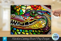 Crocodile Stained Glass Cutting Board Sublimation Design Product Image 1
