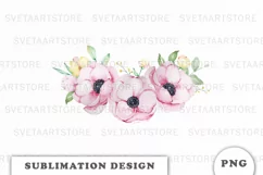 Watercolor flowers bouquet PNG Product Image 1