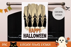 Happy Halloween Towel, Cartoon Halloween Witches Towel Product Image 1