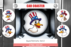 Car Coaster Duck Patriotic Product Image 1